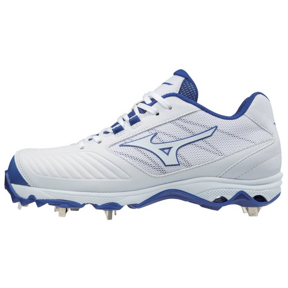 Tenis Softball Mizuno 9-Spike Advanced Sweep 4 Baixo Metal - Mulher - Branco/Azul Marinho - QKOXR720